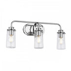 Braelyn 3 Light Vintage Bathroom Wall Light In Polished Chrome Finish QN-BRAELYN3-PC
