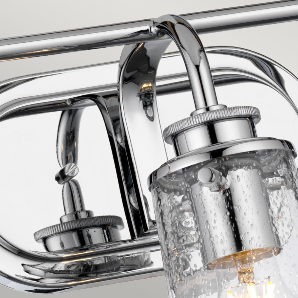 Braelyn 3 Light Vintage Bathroom Wall Light In Polished Chrome Finish QN-BRAELYN3-PC