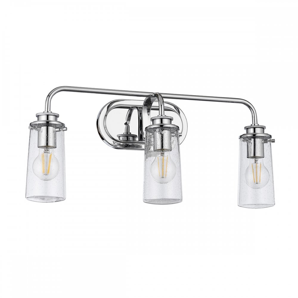 Braelyn 3 Light Vintage Bathroom Wall Light In Polished Chrome Finish QN-BRAELYN3-PC