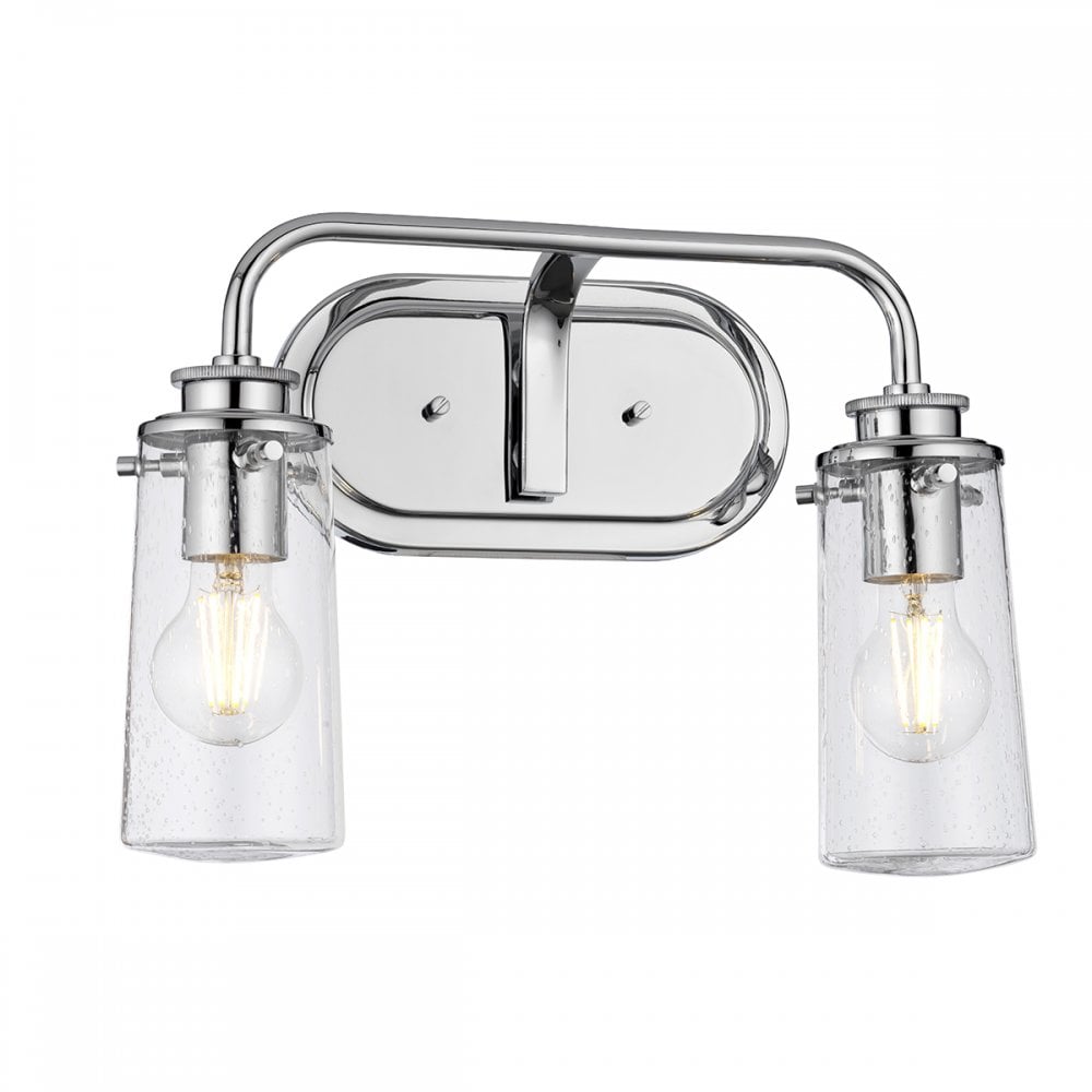 Braelyn 2 Light Vintage Bathroom Wall Light In Polished Chrome Finish QN-BRAELYN2-PC