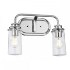Braelyn 2 Light Vintage Bathroom Wall Light In Polished Chrome Finish QN-BRAELYN2-PC