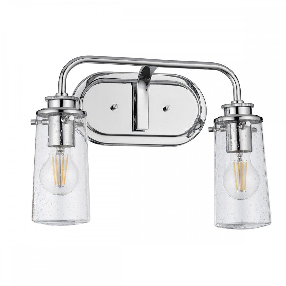 Braelyn 2 Light Vintage Bathroom Wall Light In Polished Chrome Finish QN-BRAELYN2-PC