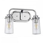 Braelyn 2 Light Vintage Bathroom Wall Light In Polished Chrome Finish QN-BRAELYN2-PC