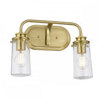 Braelyn 2 Light Vintage Bathroom Wall Light In Brushed Brass Finish QN-BRAELYN2-BB