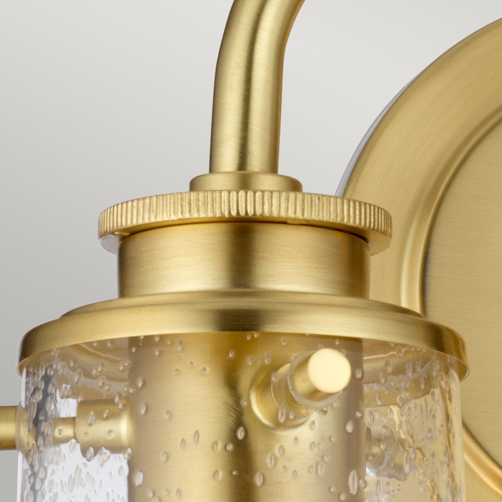 Braelyn 2 Light Vintage Bathroom Wall Light In Brushed Brass Finish QN-BRAELYN2-BB