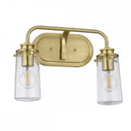 Braelyn 2 Light Vintage Bathroom Wall Light In Brushed Brass Finish QN-BRAELYN2-BB