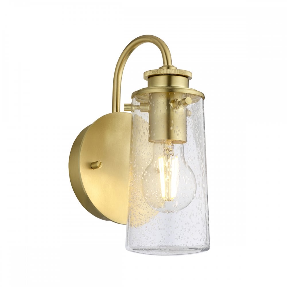 Braelyn 1 Light Vintage Bathroom Wall Light In Brushed Brass Finish QN-BRAELYN1-BB