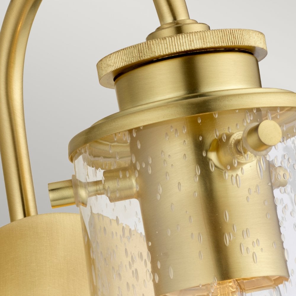 Braelyn 1 Light Vintage Bathroom Wall Light In Brushed Brass Finish QN-BRAELYN1-BB