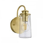 Braelyn 1 Light Vintage Bathroom Wall Light In Brushed Brass Finish QN-BRAELYN1-BB