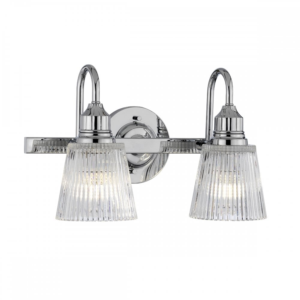 Addison 2 Light Wall Light In Polished Chrome Finish IP44 QN-ADDISON2-BATH