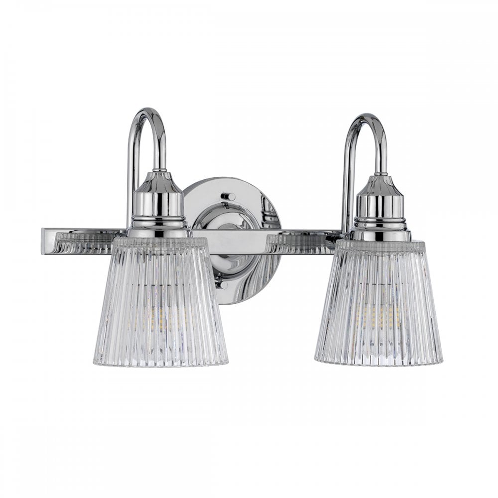 Addison 2 Light Wall Light In Polished Chrome Finish IP44 QN-ADDISON2-BATH