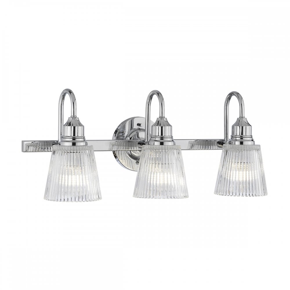 Addison 3 Light Wall Light In Polished Chrome Finish IP44 QN-ADDISON3-BATH