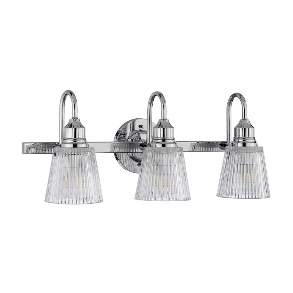 Addison 3 Light Wall Light In Polished Chrome Finish IP44 QN-ADDISON3-BATH