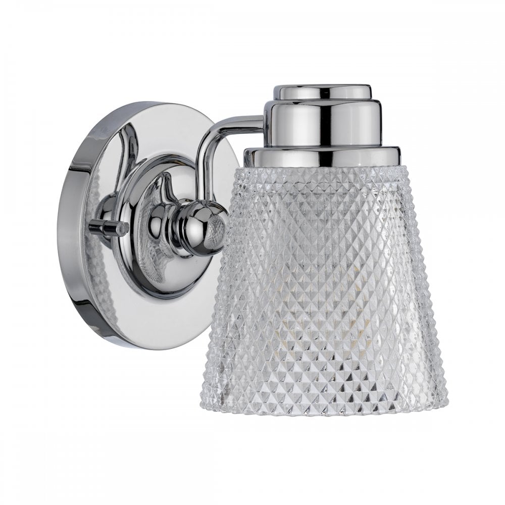 Hudson 1 Light Bathroom Wall Light In Polished Chrome Finish QN-HUDSON1-BATH