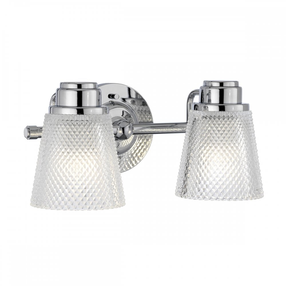 Hudson 2 Light Bathroom Wall Light In Polished Chrome Finish QN-HUDSON2-BATH