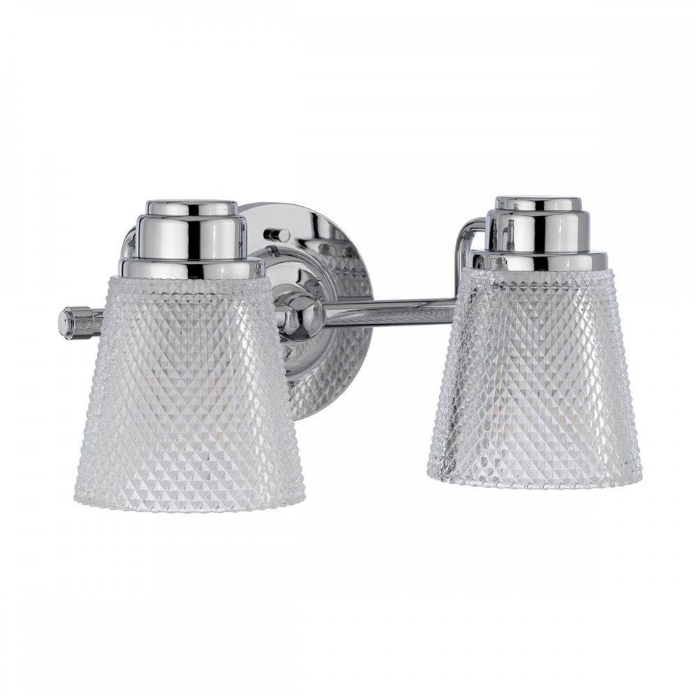 Hudson 2 Light Bathroom Wall Light In Polished Chrome Finish QN-HUDSON2-BATH