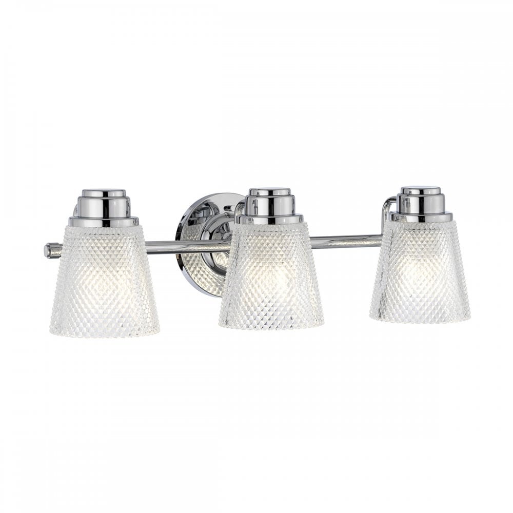 Hudson 3 Light Bathroom Wall Light In Polished Chrome Finish QN-HUDSON3-BATH