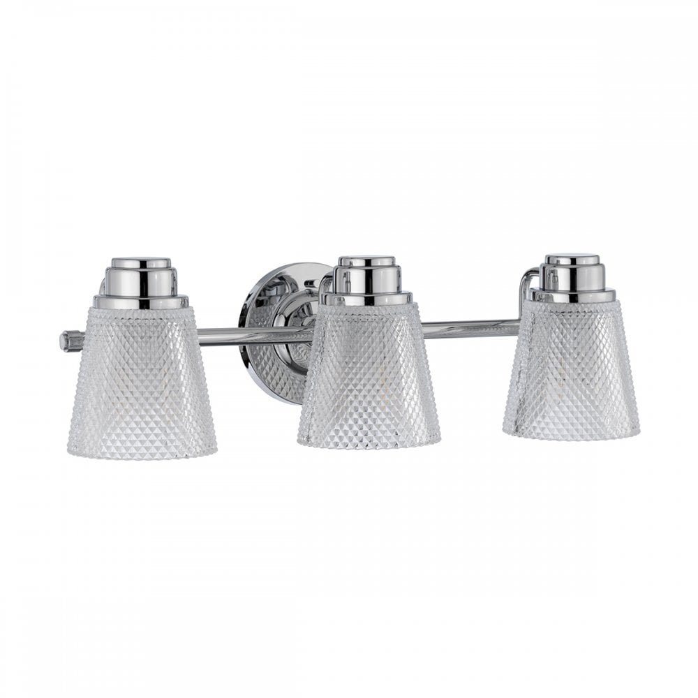 Hudson 3 Light Bathroom Wall Light In Polished Chrome Finish QN-HUDSON3-BATH