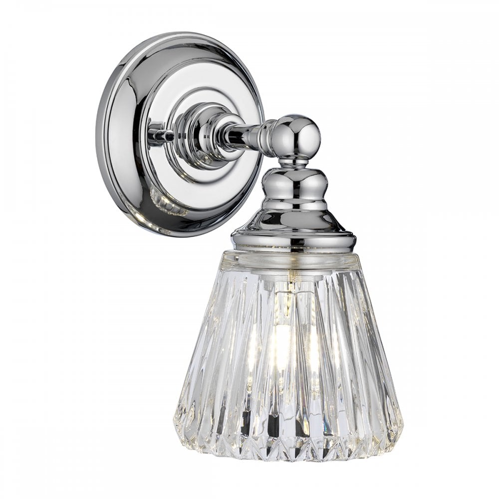 Keynes 1 Light Bathroom Wall Light In Polished Chrome Finish QN-KEYNES1-BATH