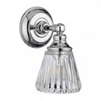 Keynes 1 Light Bathroom Wall Light In Polished Chrome Finish QN-KEYNES1-BATH