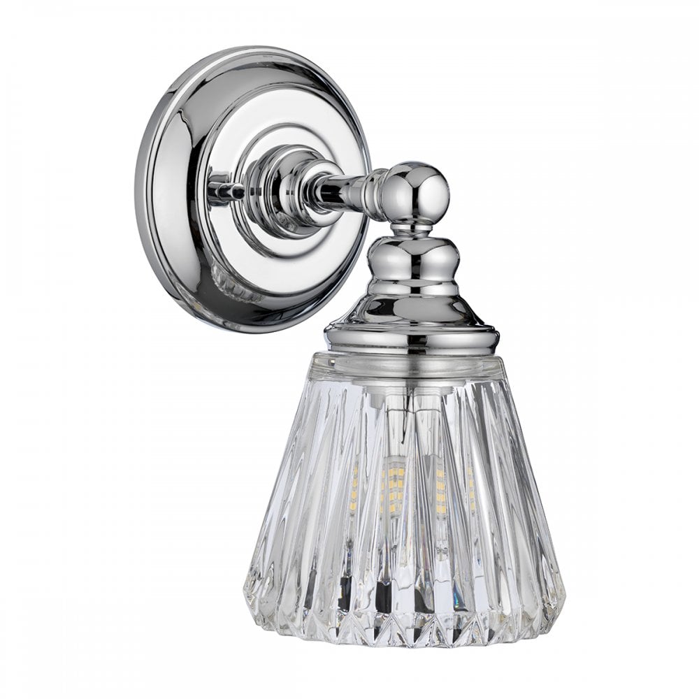 Keynes 1 Light Bathroom Wall Light In Polished Chrome Finish QN-KEYNES1-BATH