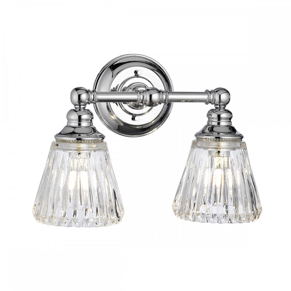 Keynes 2 Light Bathroom Wall Light In Polished Chrome Finish QN-KEYNES2-BATH