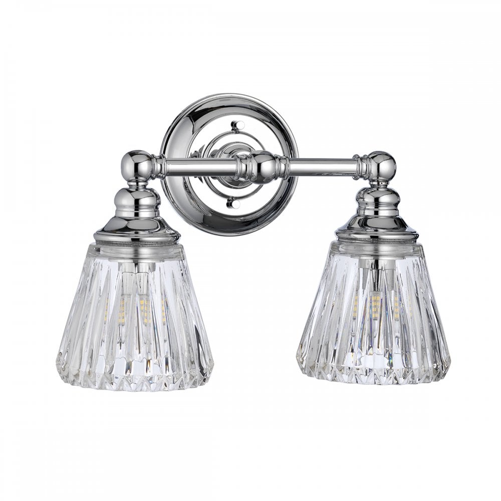 Keynes 2 Light Bathroom Wall Light In Polished Chrome Finish QN-KEYNES2-BATH