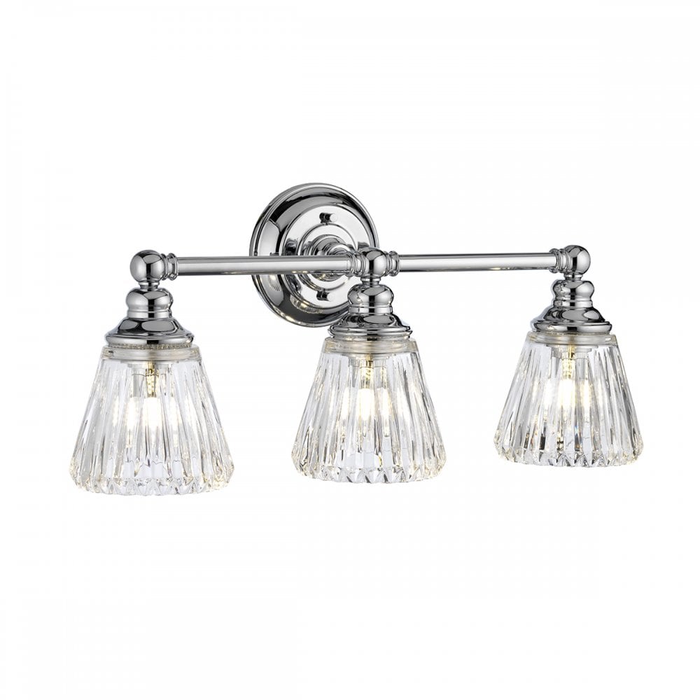 Keynes 3 Light Bathroom Wall Light In Polished Chrome Finish QN-KEYNES3-BATH