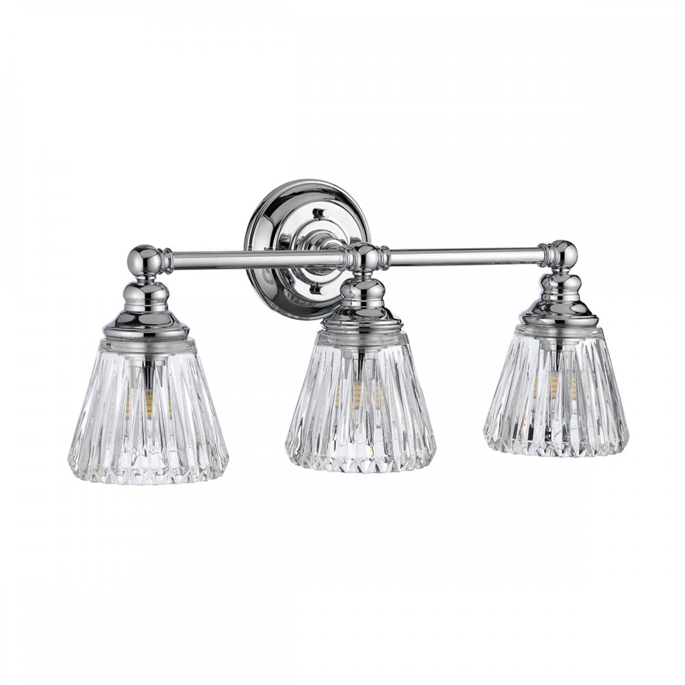 Keynes 3 Light Bathroom Wall Light In Polished Chrome Finish QN-KEYNES3-BATH
