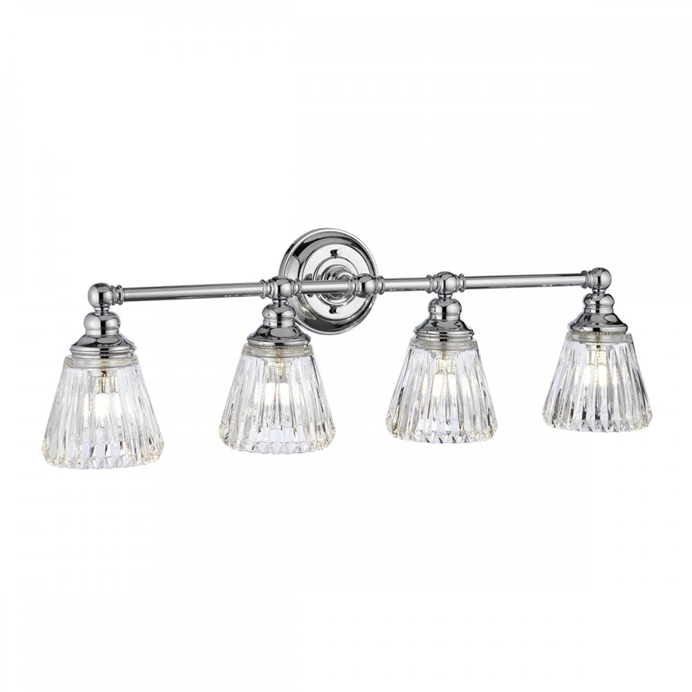Keynes 4 Light Bathroom Wall Light In Polished Chrome Finish QN-KEYNES4-BATH