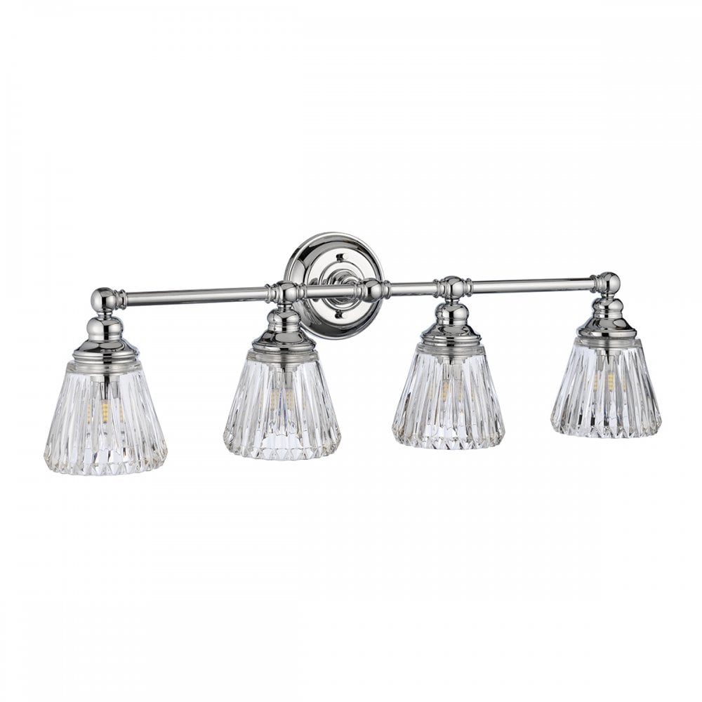 Keynes 4 Light Bathroom Wall Light In Polished Chrome Finish QN-KEYNES4-BATH