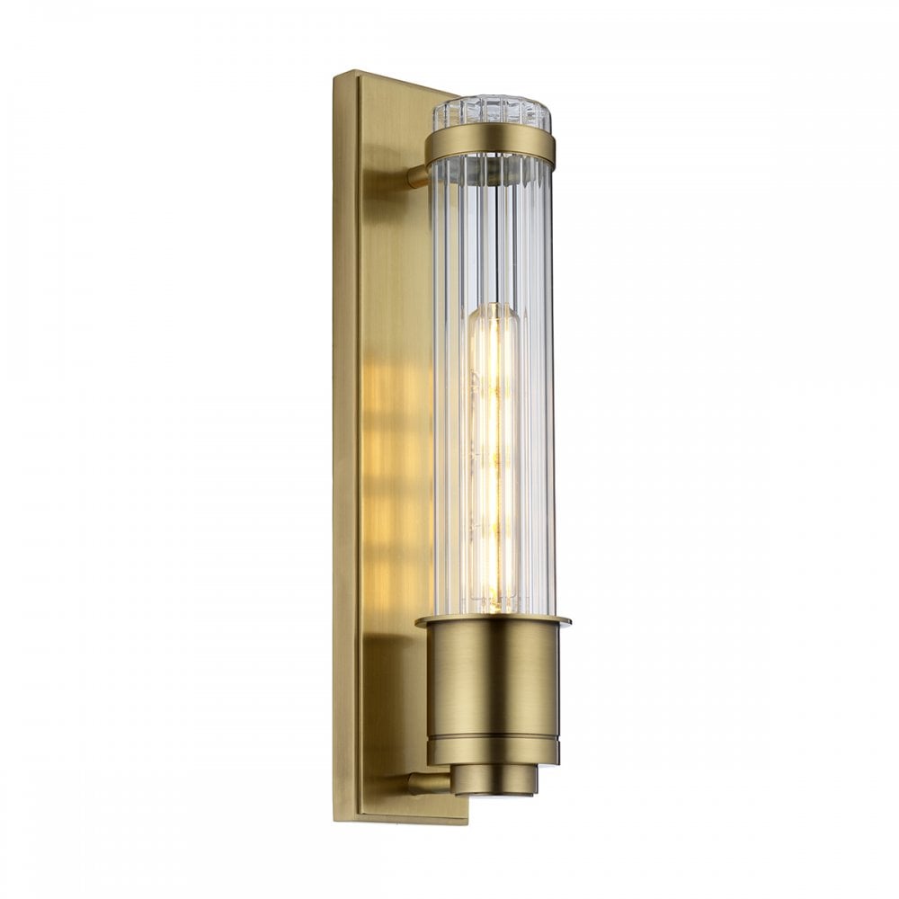 Wellington 1 Light Bathroom Wall Light In Aged Brass Finish QN-WELLINGTON1-AB