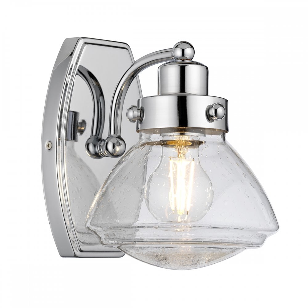 Scholar 1 Light Wall Light In Polished Chrome Finish IP44 QN-SCHOLAR1