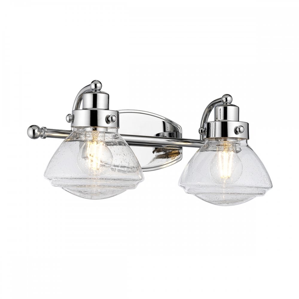 Scholar 2 Light Wall Light In Polished Chrome Finish IP44 QN-SCHOLAR2