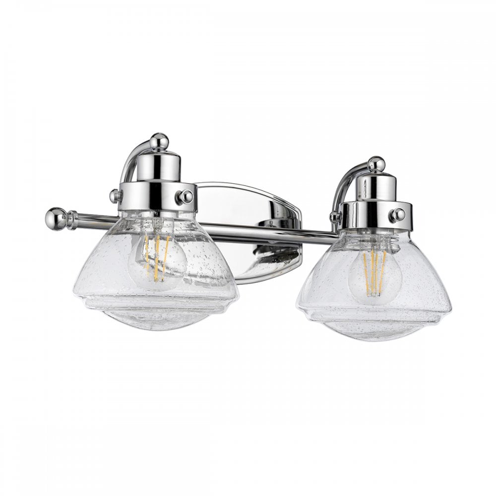 Scholar 2 Light Wall Light In Polished Chrome Finish IP44 QN-SCHOLAR2