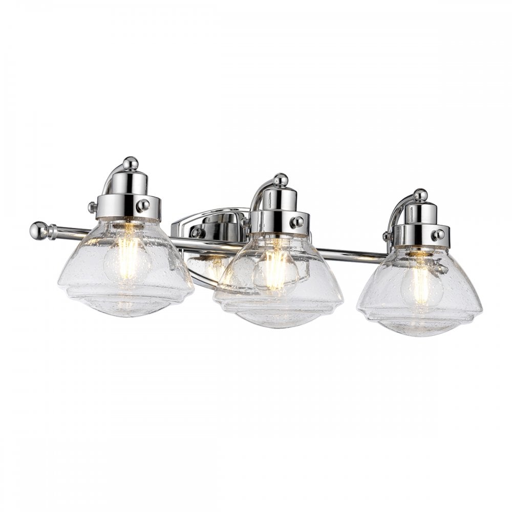 Scholar 3 Light Wall Light In Polished Chrome Finish IP44 QN-SCHOLAR3