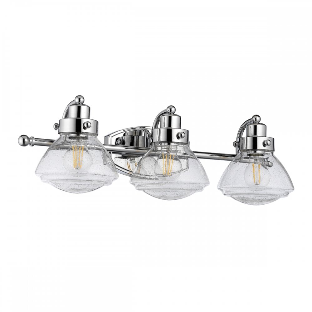 Scholar 3 Light Wall Light In Polished Chrome Finish IP44 QN-SCHOLAR3