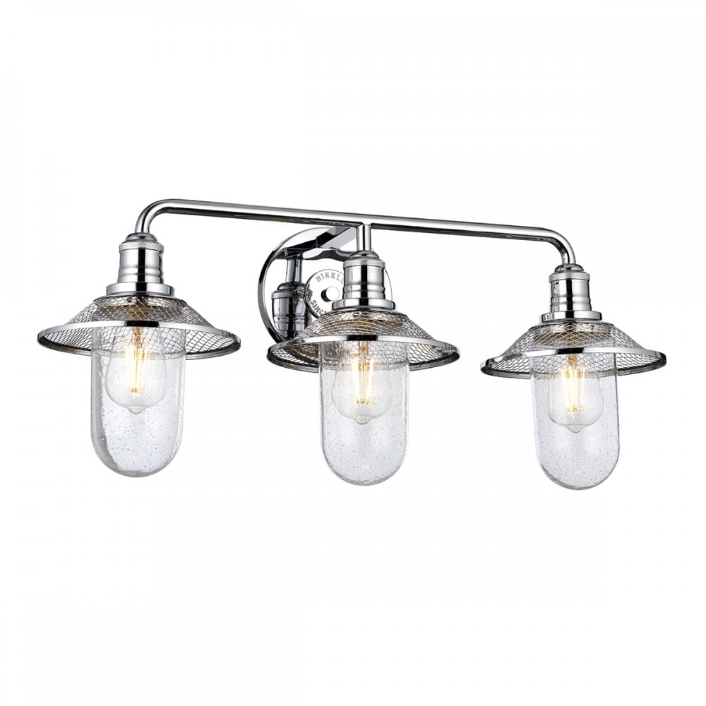 Rigby 3 Light Bathroom Wall Light In Polished Chrome Finish QN-RIGBY3-BATH-PC