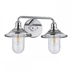Rigby 2 Light Bathroom Wall Light In Polished Chrome Finish QN-RIGBY2-BATH-PC