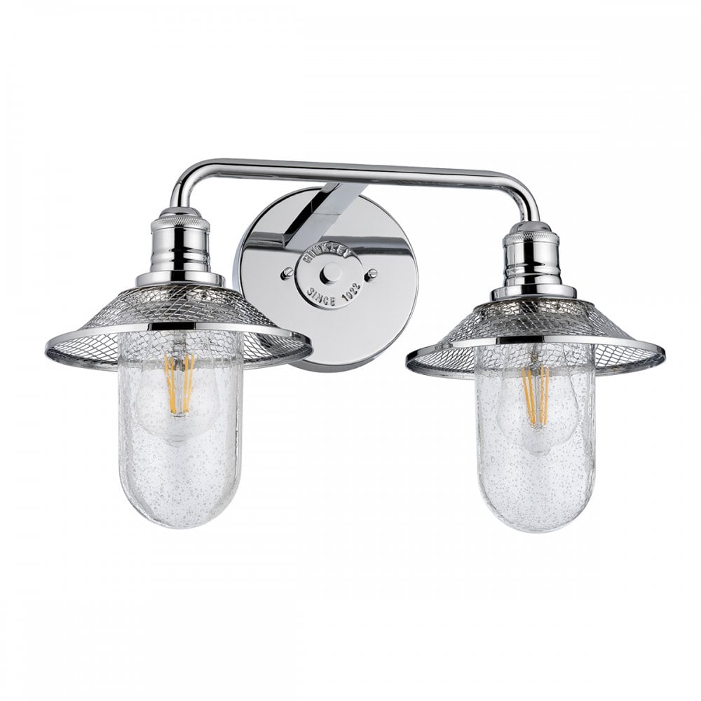 Rigby 2 Light Bathroom Wall Light In Polished Chrome Finish QN-RIGBY2-BATH-PC