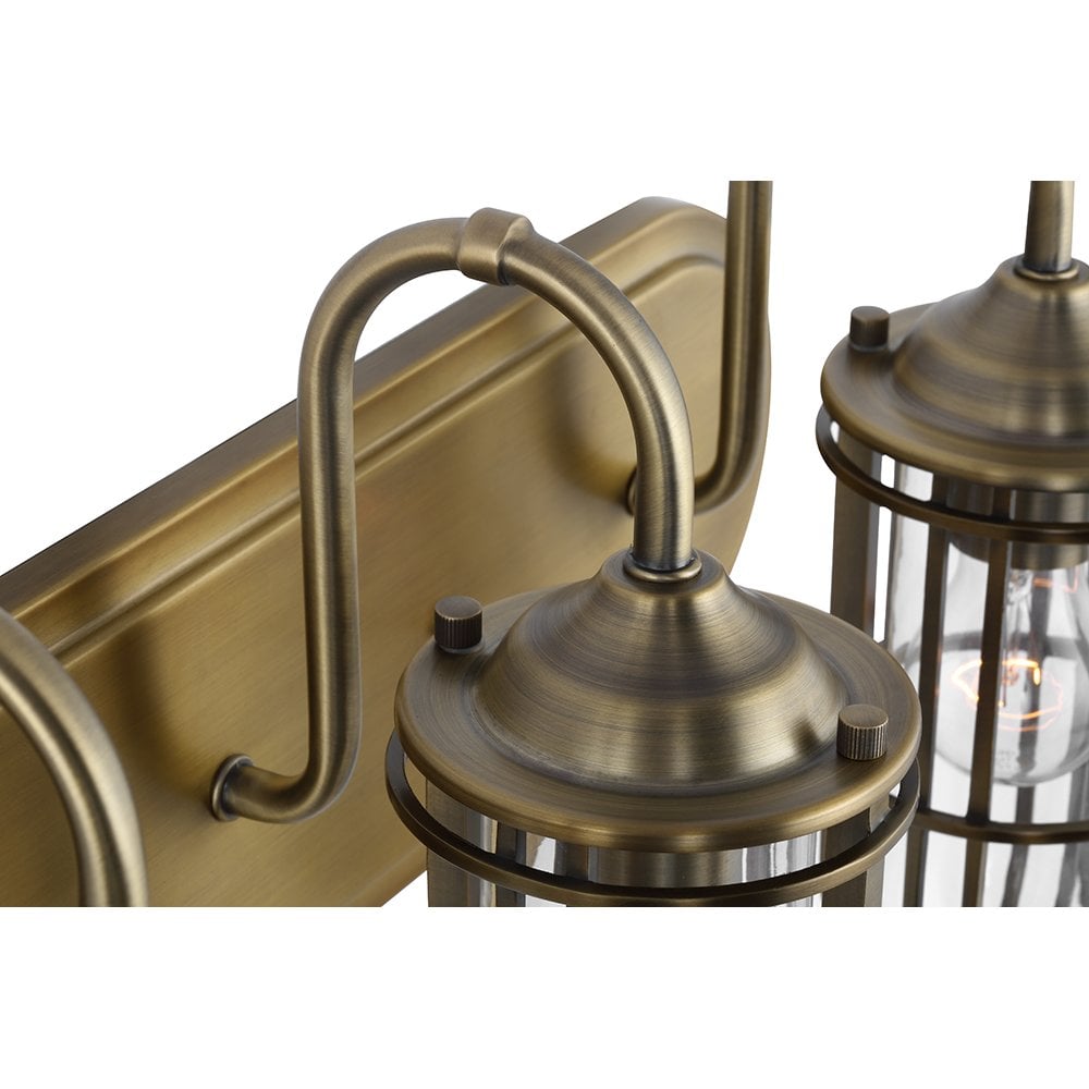 Urban Restoration 3 Light Bathroom Wall Light In Dark Antique Brass Finish QN-URBANREST3