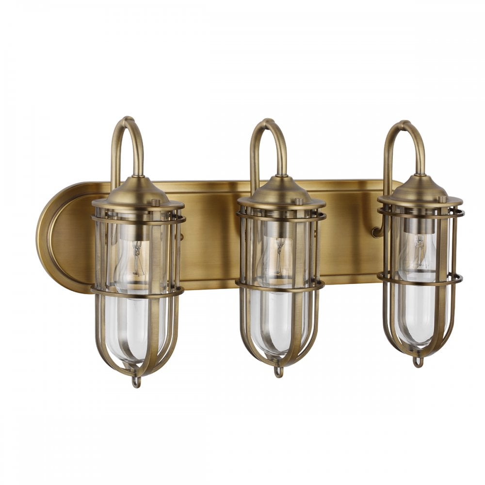 Urban Restoration 3 Light Bathroom Wall Light In Dark Antique Brass Finish QN-URBANREST3