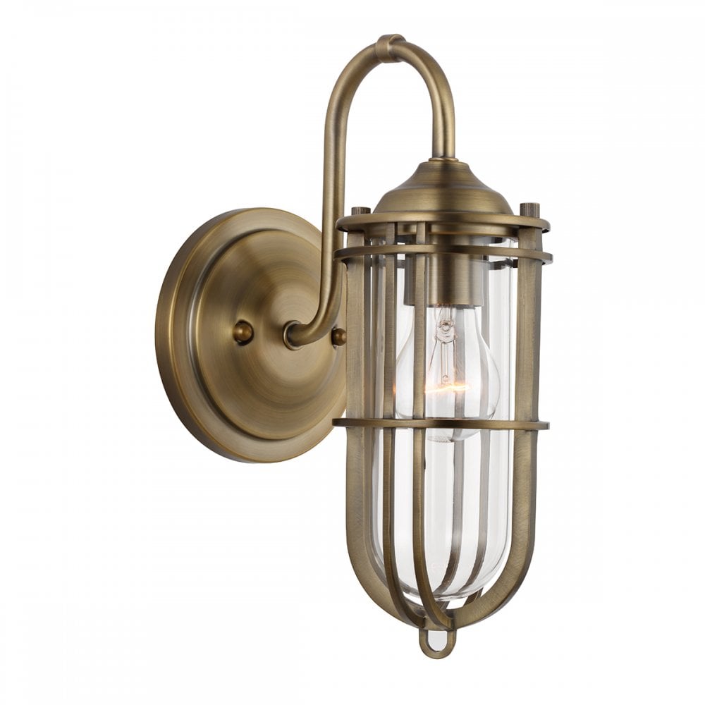 Urban Restoration 1 Light Bathroom Wall Light In Dark Antique Brass Finish QN-URBANREST1