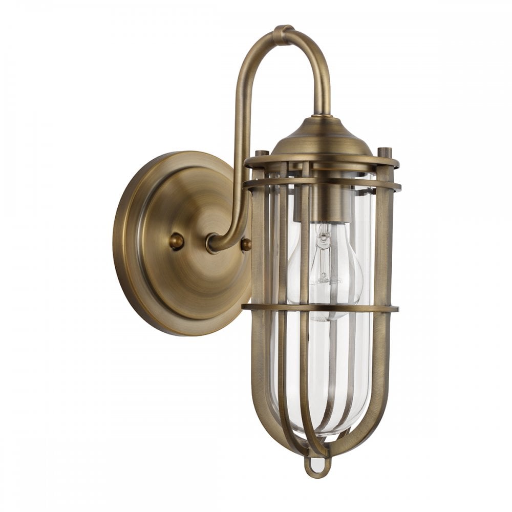 Urban Restoration 1 Light Bathroom Wall Light In Dark Antique Brass Finish QN-URBANREST1