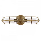 Urban Restoration 2 Light Bathroom Wall Light In Dark Antique Brass Finish QN-URBANREST2