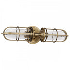 Urban Restoration 2 Light Bathroom Wall Light In Dark Antique Brass Finish QN-URBANREST2