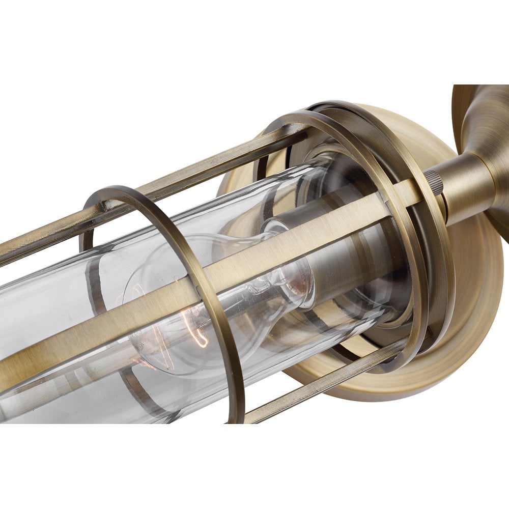 Urban Restoration 2 Light Bathroom Wall Light In Dark Antique Brass Finish QN-URBANREST2