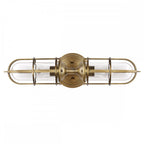 Urban Restoration 2 Light Bathroom Wall Light In Dark Antique Brass Finish QN-URBANREST2