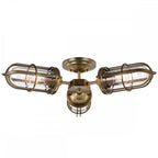 Urban Restoration 3 Light Bathroom Semi Flush Ceiling Light In Dark Antique Brass QN-URBANREST-3SF