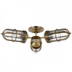 Urban Restoration 3 Light Bathroom Semi Flush Ceiling Light In Dark Antique Brass QN-URBANREST-3SF